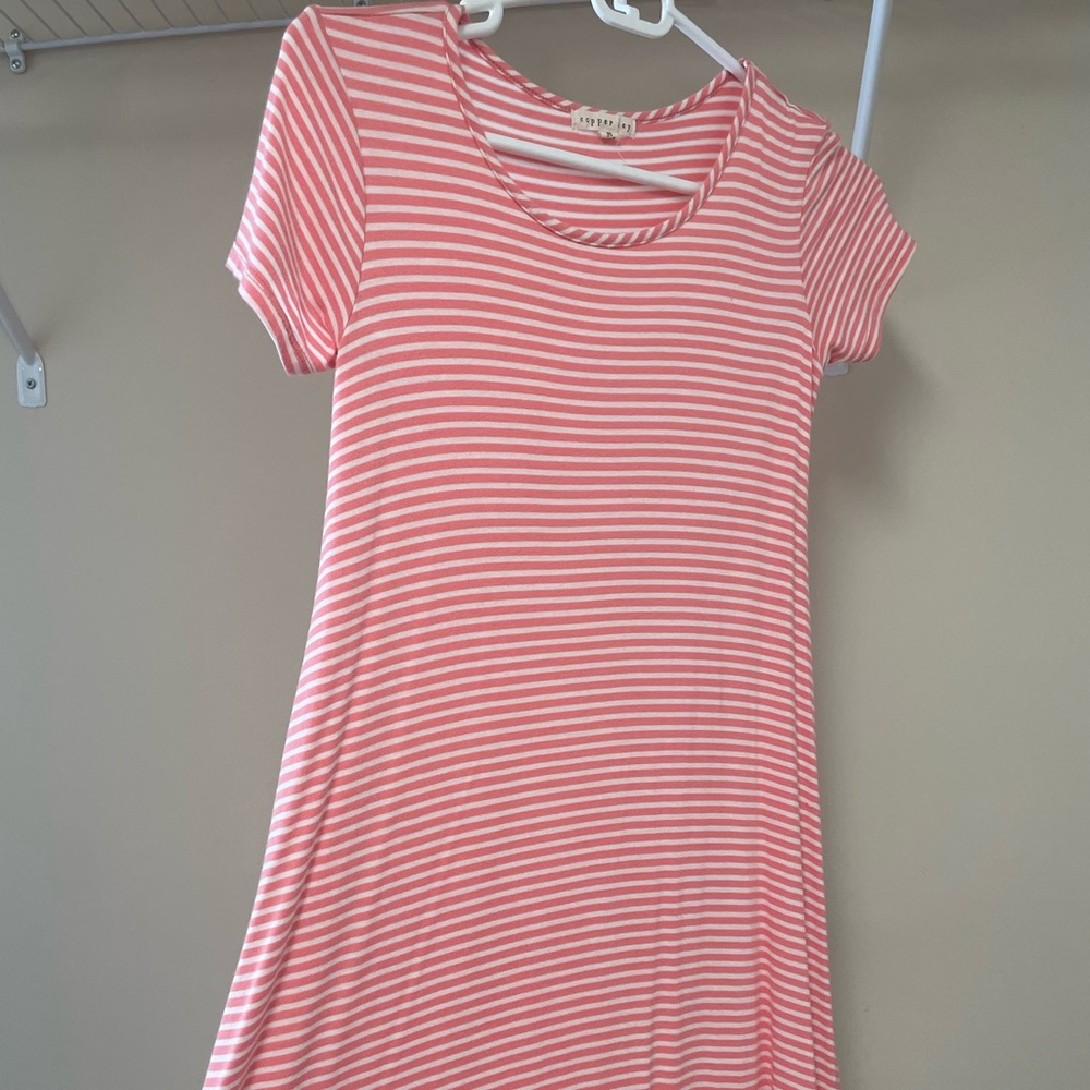 Girls striped dress mid length